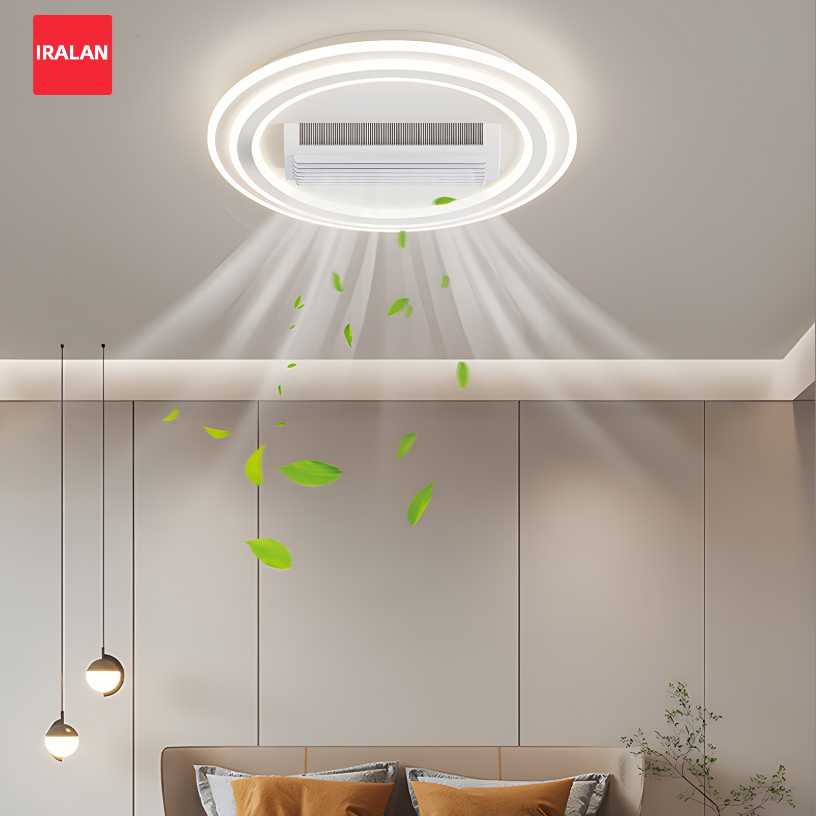 Smart Home Living Room - 현대식 천장 선풍기 조명, 스마트 조명