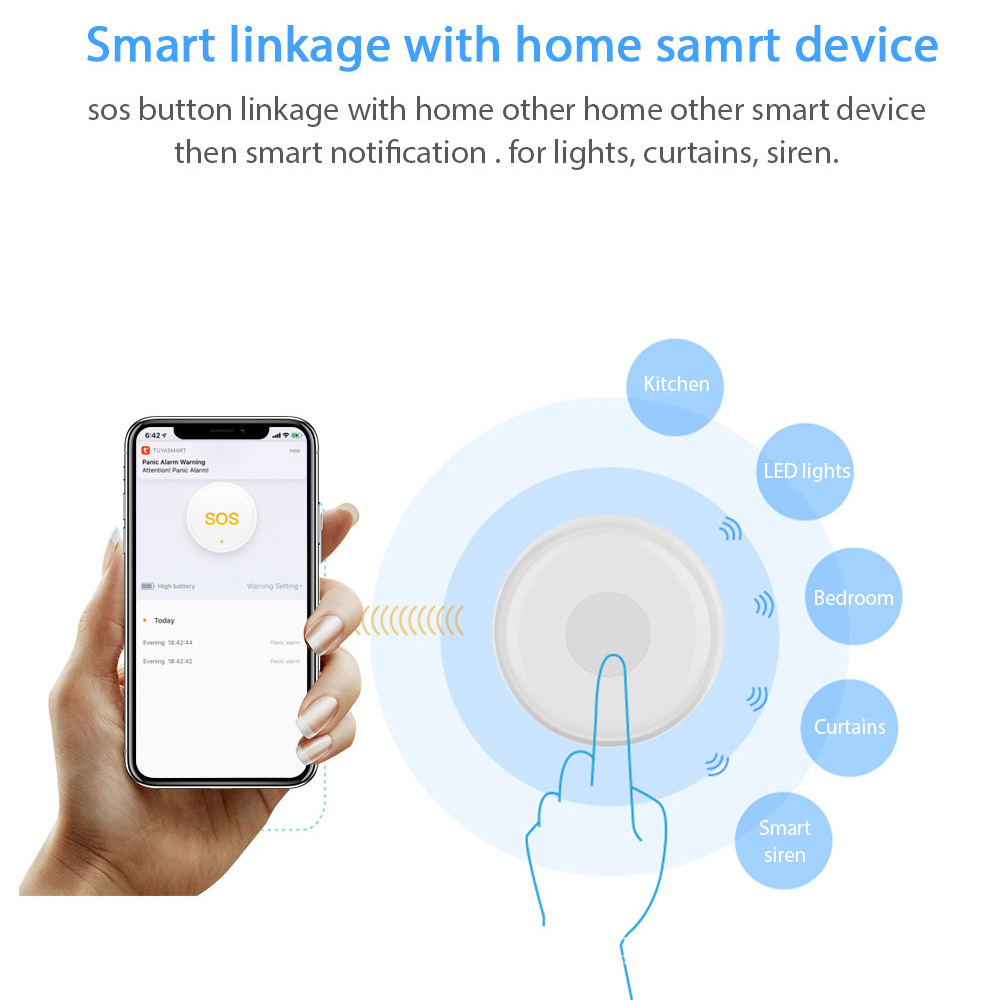 Smart Elderly Home - 무선 패닉 버튼 투야 노인 SOS