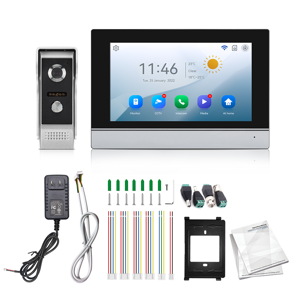 Smart Home Network - 7인치 IPS 스크린 2MP 투야 원격