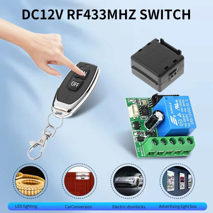 Smart Home Villa - DC12V 1CH 10A 릴레이 수신기 송신기