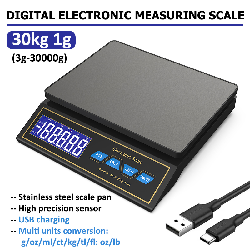 Smart Home Utensils - LCD 디지털 주방 저울 30kg/1g 충전식