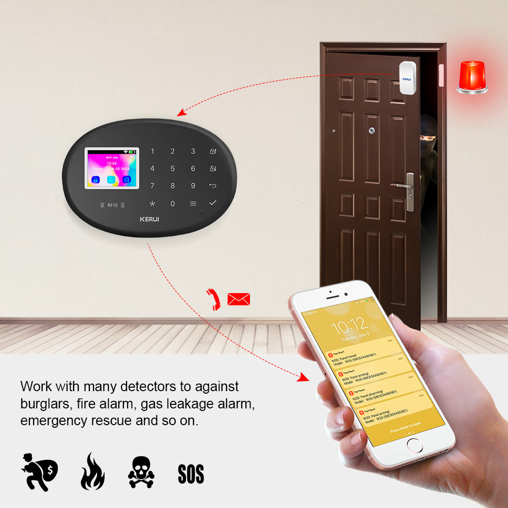 KERUI GSM 경보 보안 시스템 키트 WiFi 보안 - Home Automation Kit 리뷰 및 가격