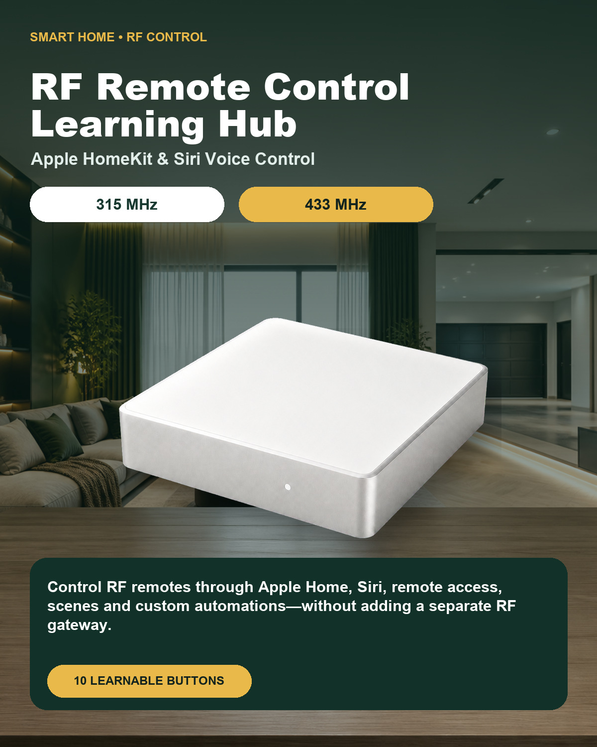 315/433MHz RF 원격 제어 학습 허브, 10버 - Smart Home Hub Samsung 리뷰 및 가격