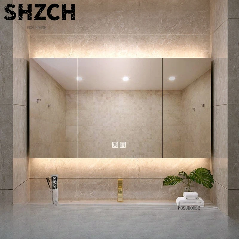 현대적인 두꺼운 욕실 거울과 통합형 스마트 수납장이 있 - Smart Home Living 리뷰 및 가격