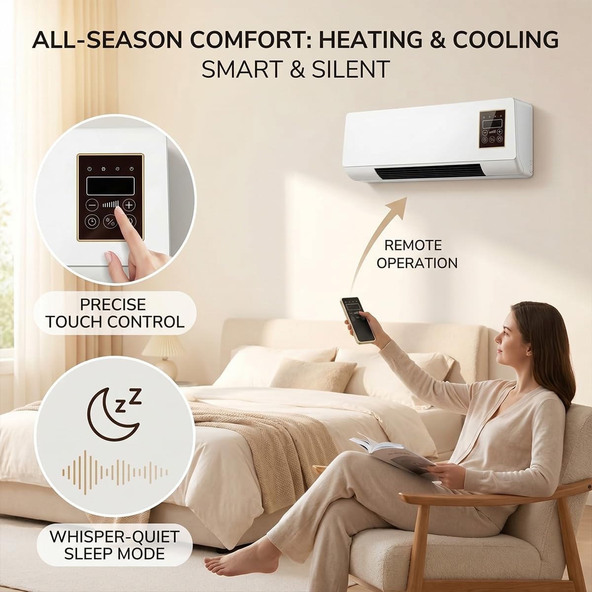 휴대용 벽걸이형 에어컨 팬, 2 in 1 무덕트 미니  - Smart Bathroom Fan 리뷰 및 가격